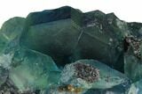 Blue-Green Fluorite on Sparkling Quartz - China #128808-2